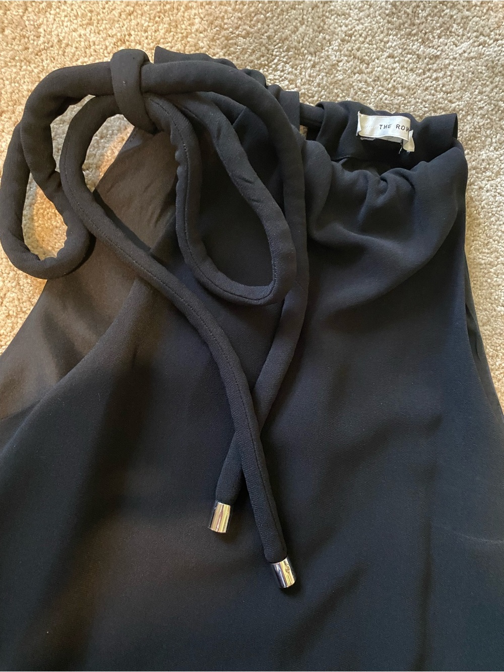 The Row Black Halter Tie-Shoulder Mini Dress - Picture 8 of 9